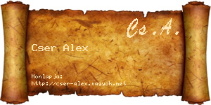 Cser Alex névjegykártya
