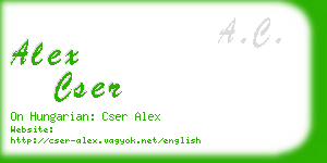 alex cser business card